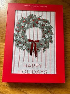 NWOT Roobee by Mara-Mi Holiday Wreath Greeting Cards - Red & Green